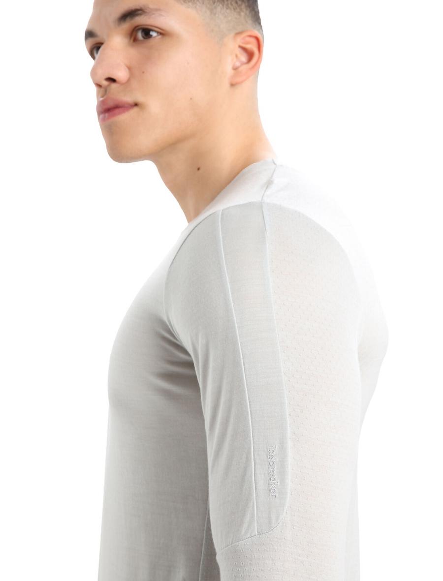 Icebreaker ZoneKnit™ Merino T-Shirt Férfi Long Sleeve Bézs | HU 1233TCEV